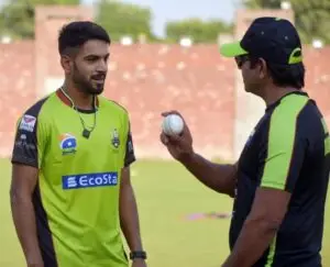 Haris Rauf with his mentor Aqib Javed